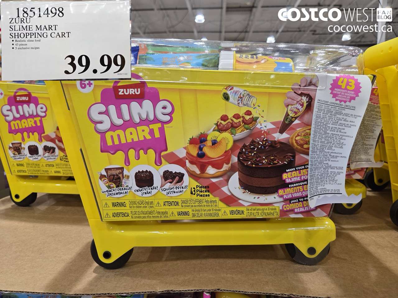 1851498 SLIME MART SHOPPING CART $39.99