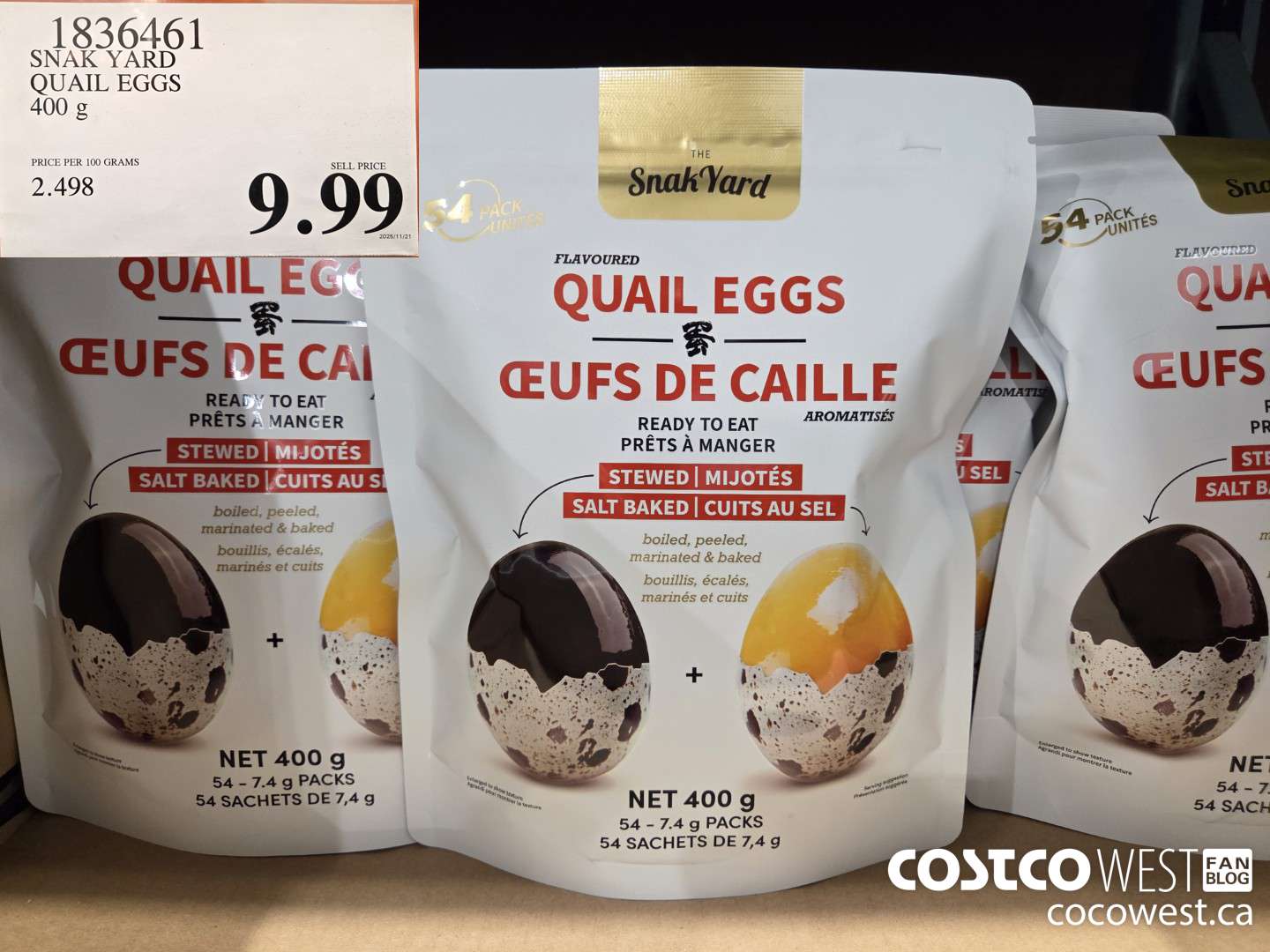 1836461 SNAK YARD QUAIL EGGS 400 g $9.99