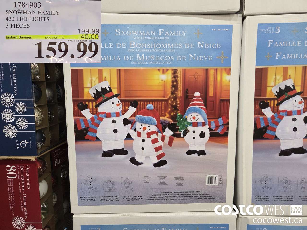 1784903 SNOWMAN FAMILY 430 LED LIGHTS 3 PIECES ($40.00 INSTANT SAVINGS EXPIRES ON 2025-11-09) $159.99
