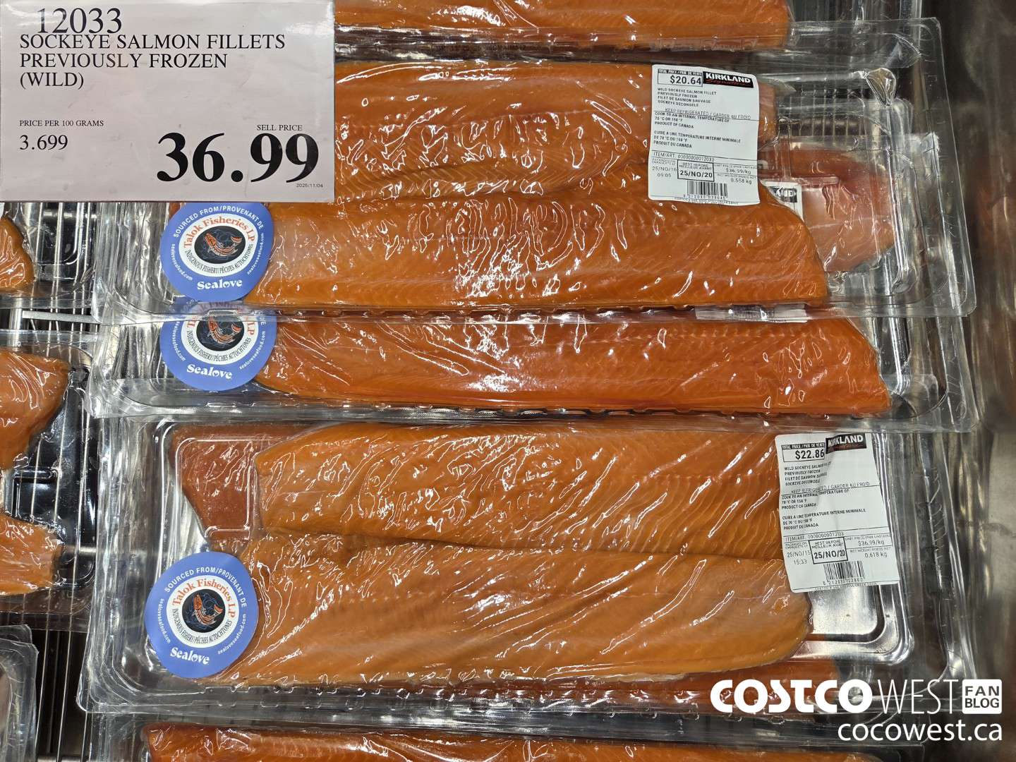 12033 SOCKEYE SALMON FILLETS PREVIOUSLY FROZEN (WILD) $36.99