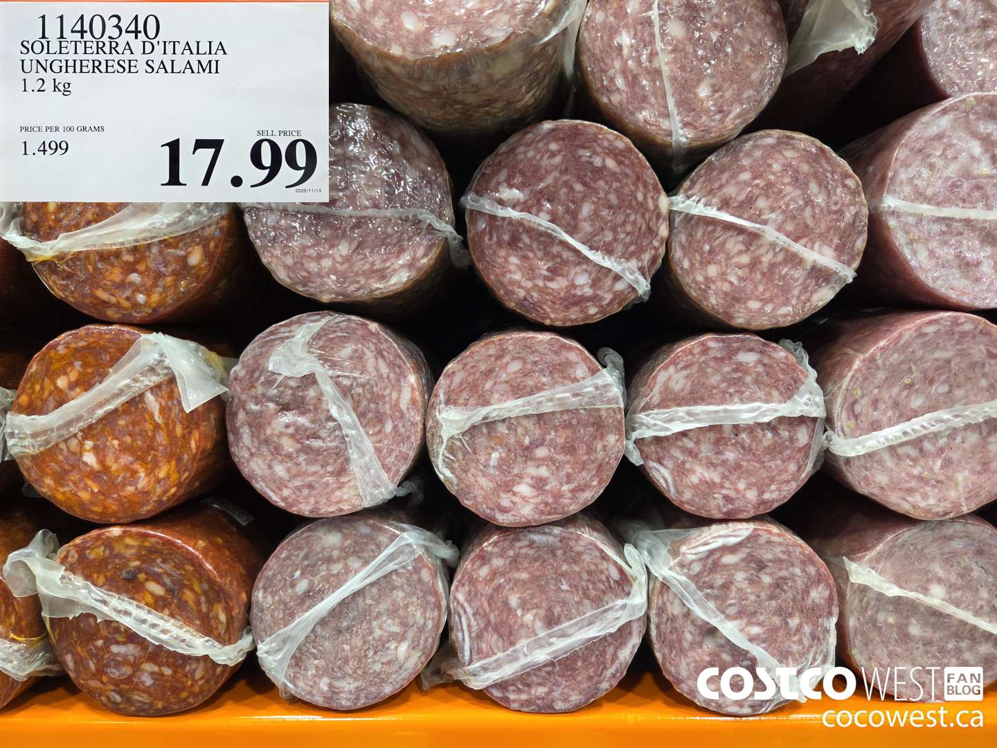 1140340 SOLETERRA D'ITALIA UNGHERESE SALAMI 1.2 kg $17.99