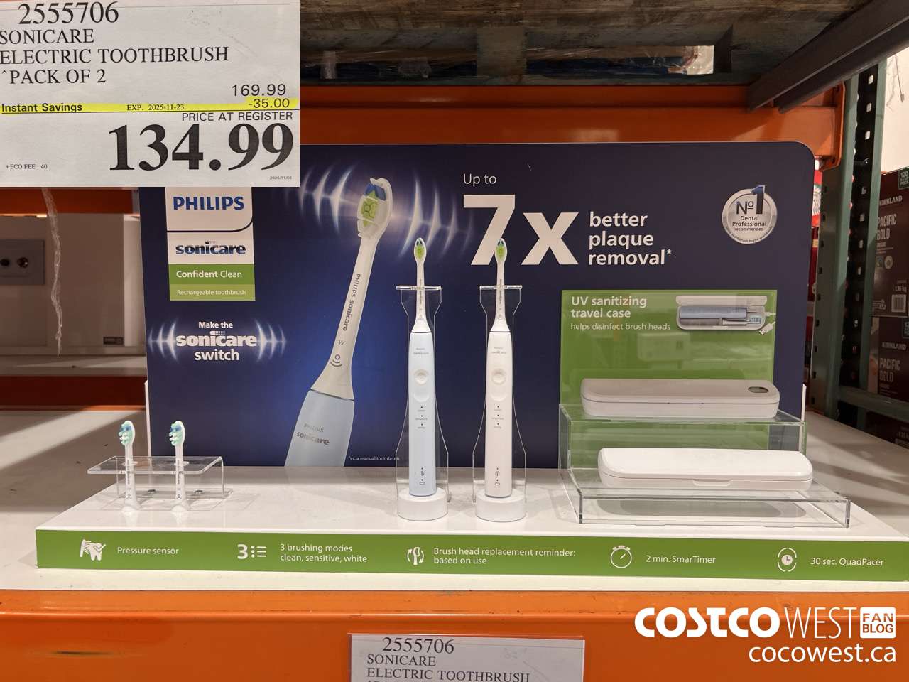 2555706 SONICARE CONFIDENT CLEAN DUAL HANDLES ($35.00 INSTANT SAVINGS EXPIRES ON 2025-11-23) $134.99