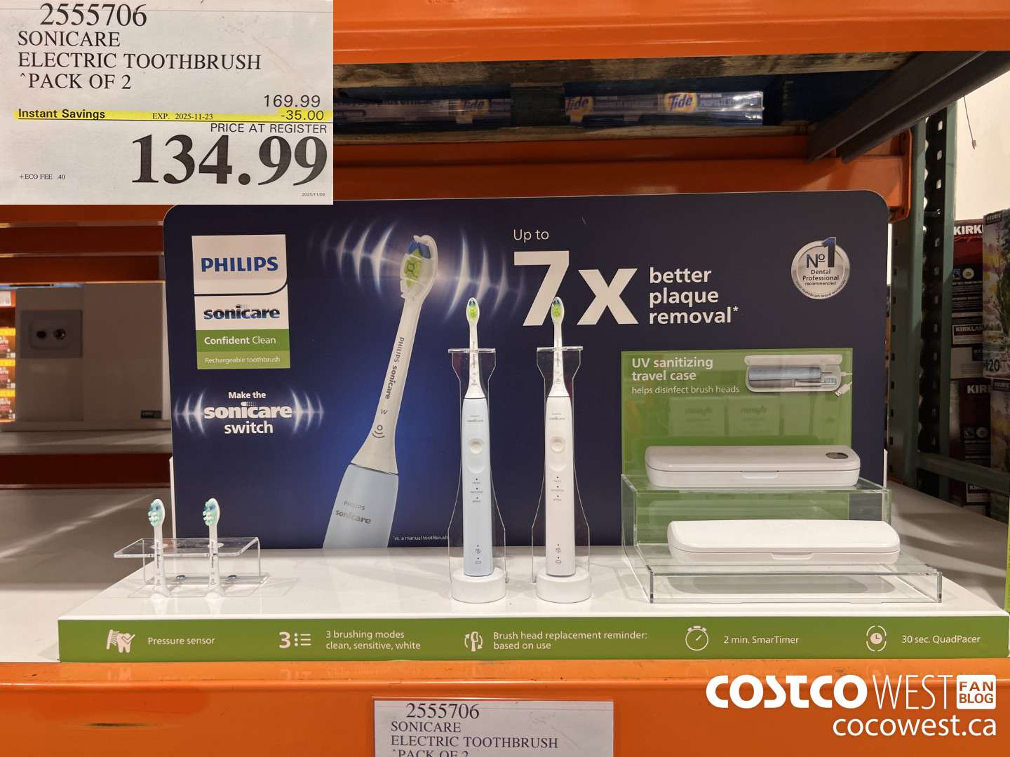 2555706 SONICARE CONFIDENT CLEAN DUAL HANDLES ($35.00 INSTANT SAVINGS EXPIRES ON 2025-11-23) $134.99