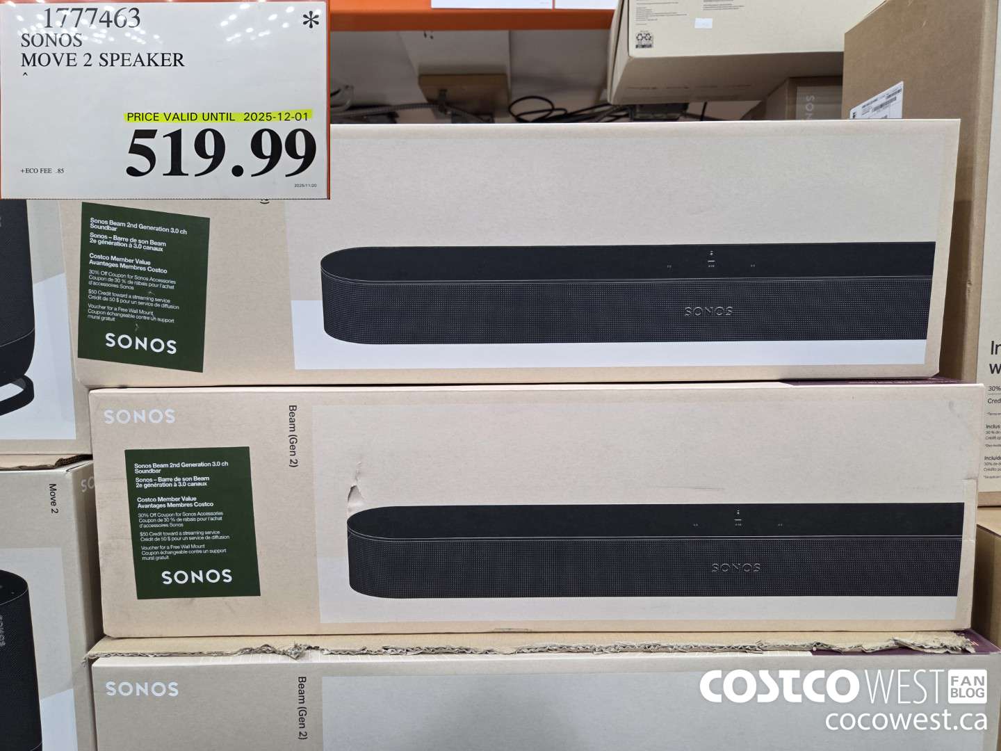 1777463 SONOS MOVE 2 SPEAKER (EXPIRES ON 2025-12-01) $519.99