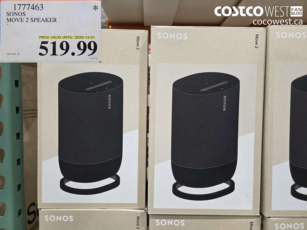 1777463 SONOS MOVE 2 SPEAKER (EXPIRES ON 2025-12-01) $519.99
