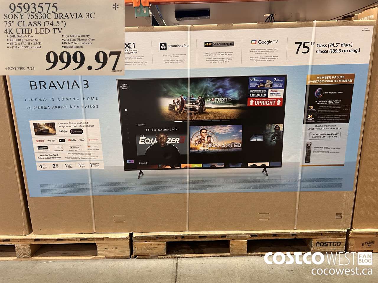 9593575 SONY 75S30C BRAVIA 3C 75