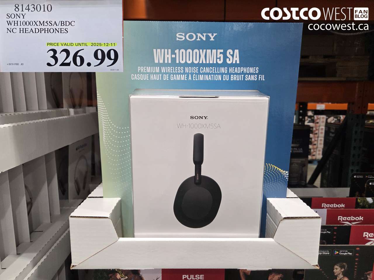 8143010 SONY WH1000XM5SA HEADPHONES W/ SOFT CASE (EXPIRES ON 2025-12-11) $326.99