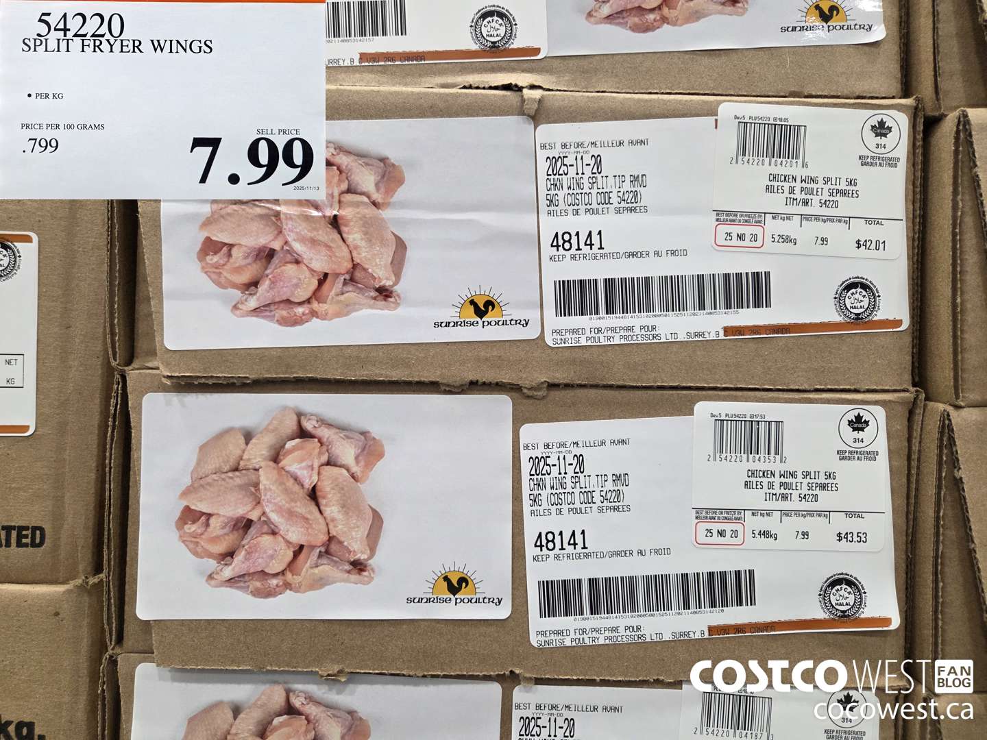 54220 SPLIT FRYER WINGS $7.99