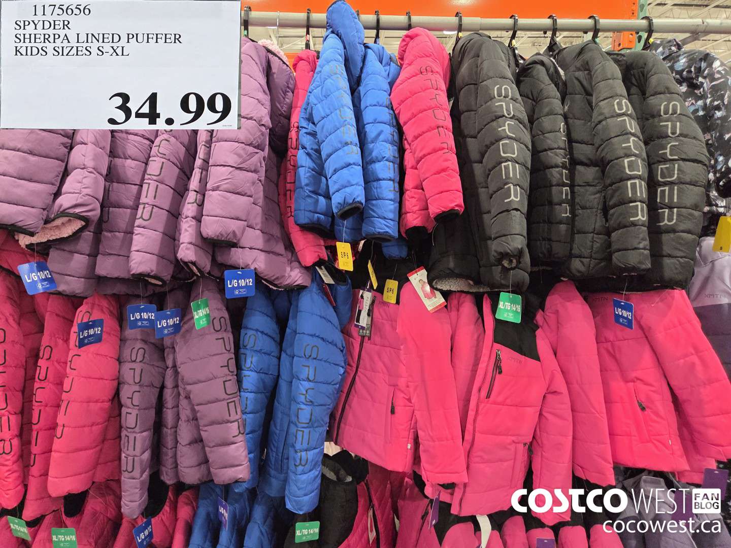 1175656 SPYDER SHERPA LINED PUFFER KIDS SIZES S-XL $34.99