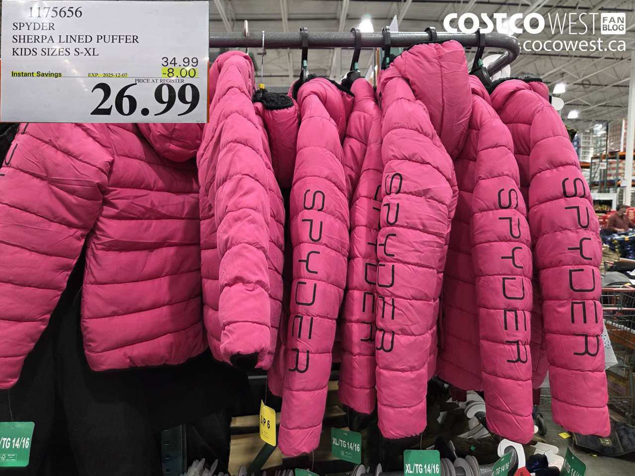 1175656 SPYDER SHERPA LINED PUFFER KIDS SIZES S-XL ($8.00 INSTANT SAVINGS EXPIRES ON 2025-12-07) $26.99