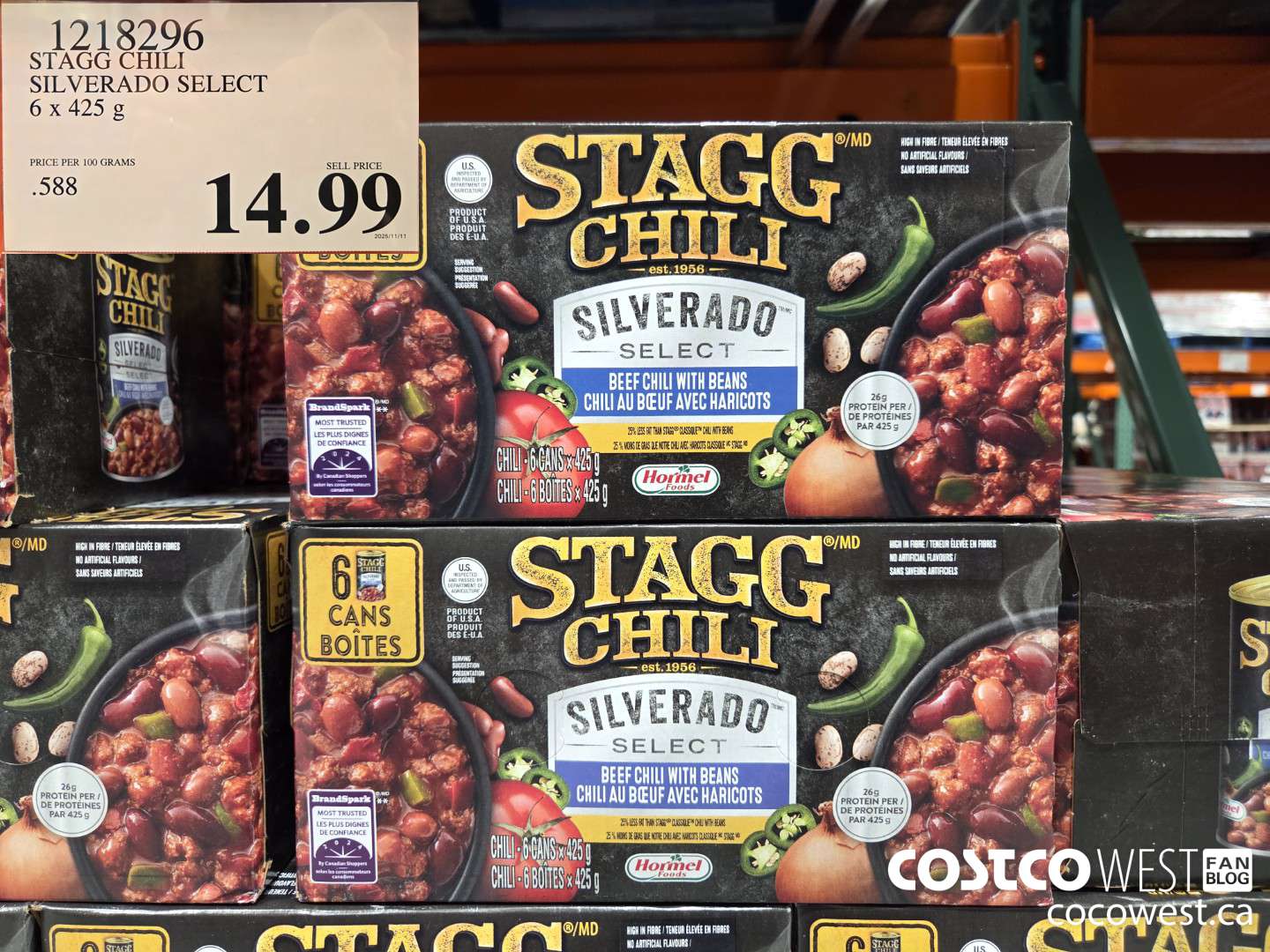 1218296 STAGG CHILI SILVERADO SELECT 6 x 425 g $14.99