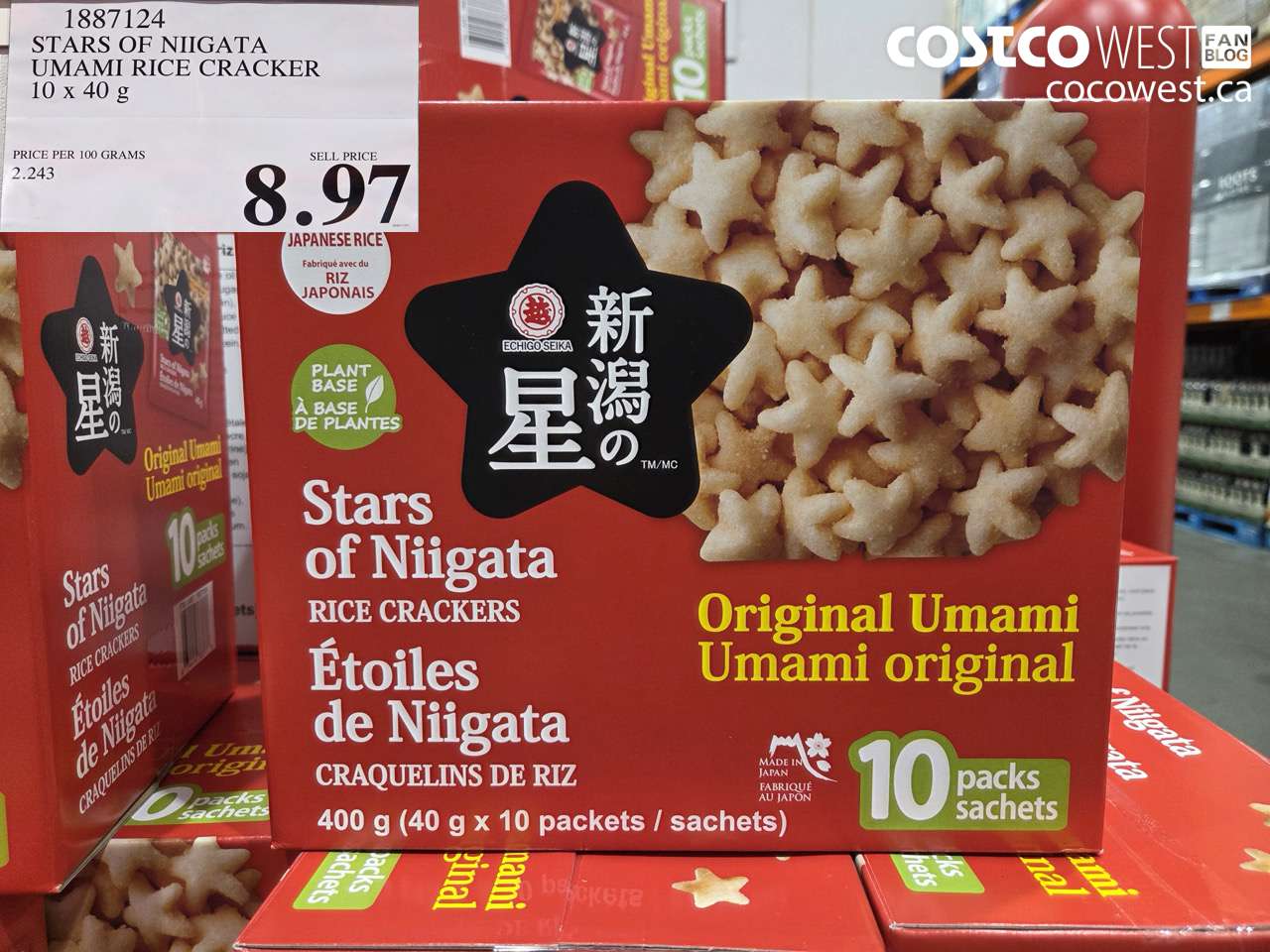 1887124 STAR OF NIIGATA UMAMI RICE CRACKER 10 X 30G $8.97