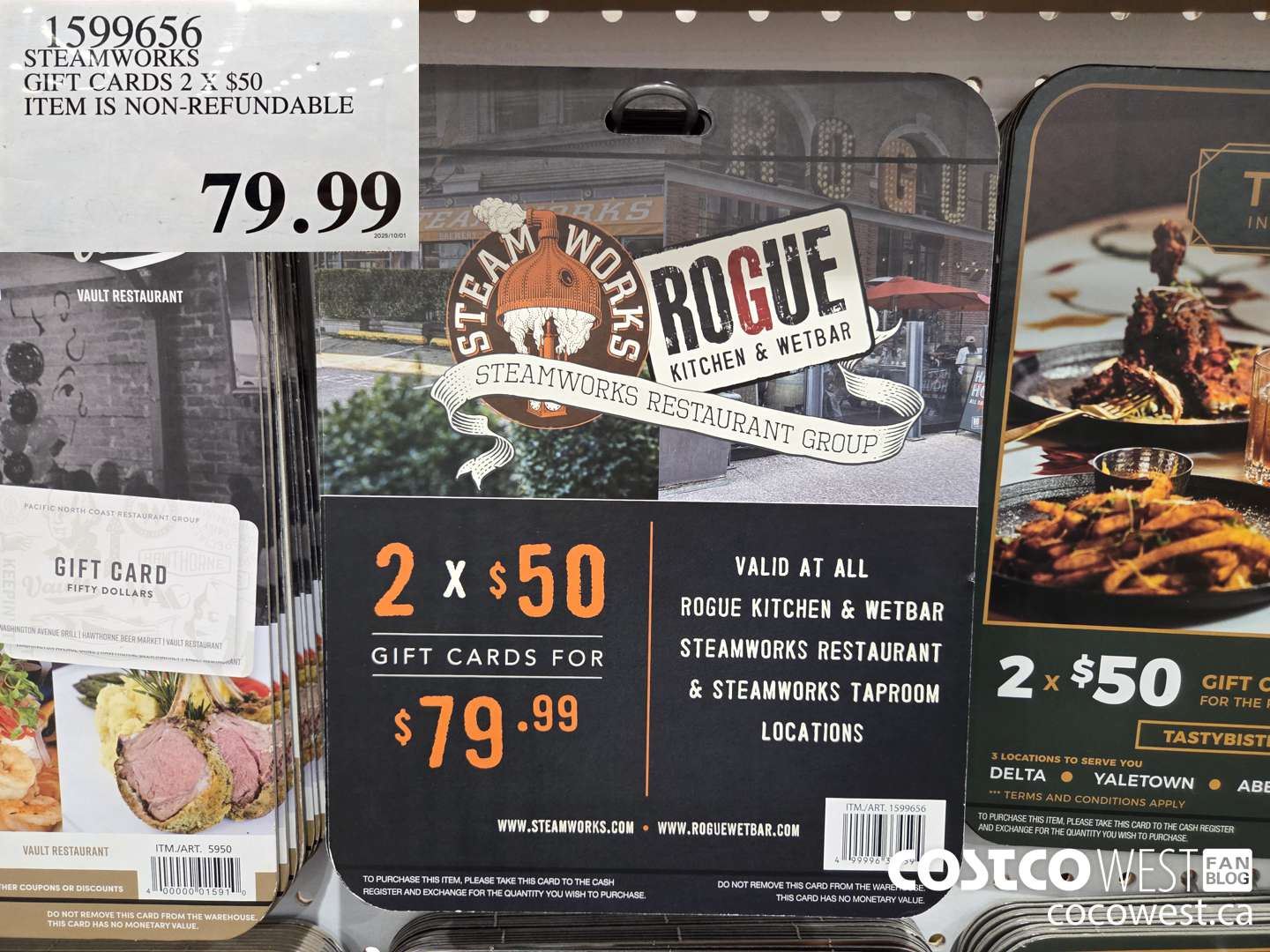 1599656 STEAMWORKS GIFT CARDS 2 x $50  $79.99