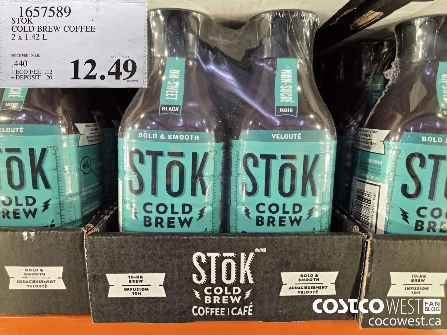 1657589 STOK COLD BREW COFFEE 2 X 1.42 L $12.49