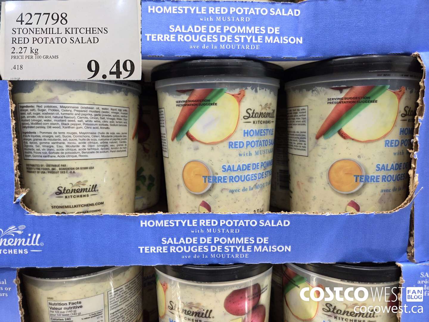 427798 STONEMILL KITCHENS RED POTATO SALAD 2.27 kg $9.49
