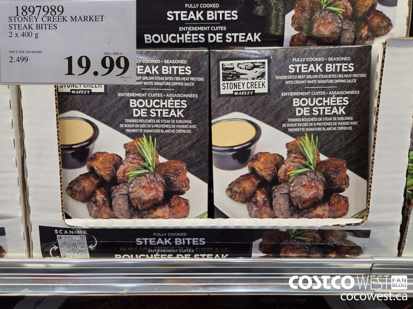 1897989 STONEY CREEK MARKET STEAK BITES 2 X 400G $19.99