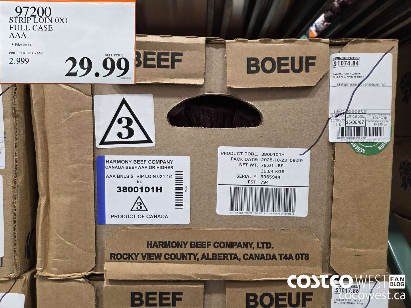 97200 STRIP LOIN 0X1 FULL CASE AAA $29.99