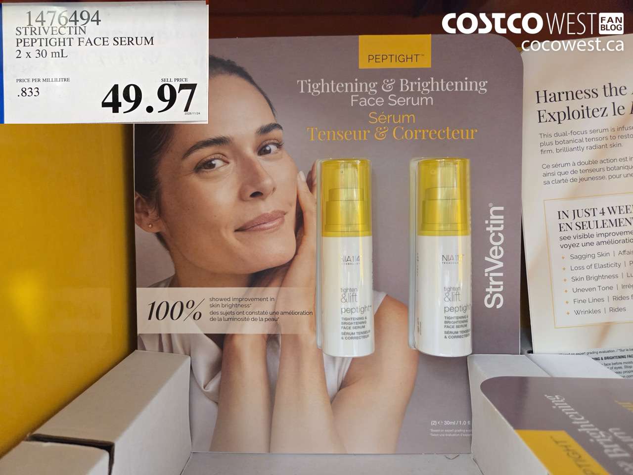 1476494 STRIVECTIN PEPTIGHT FACE SERUM 2 x 30 mL $49.97