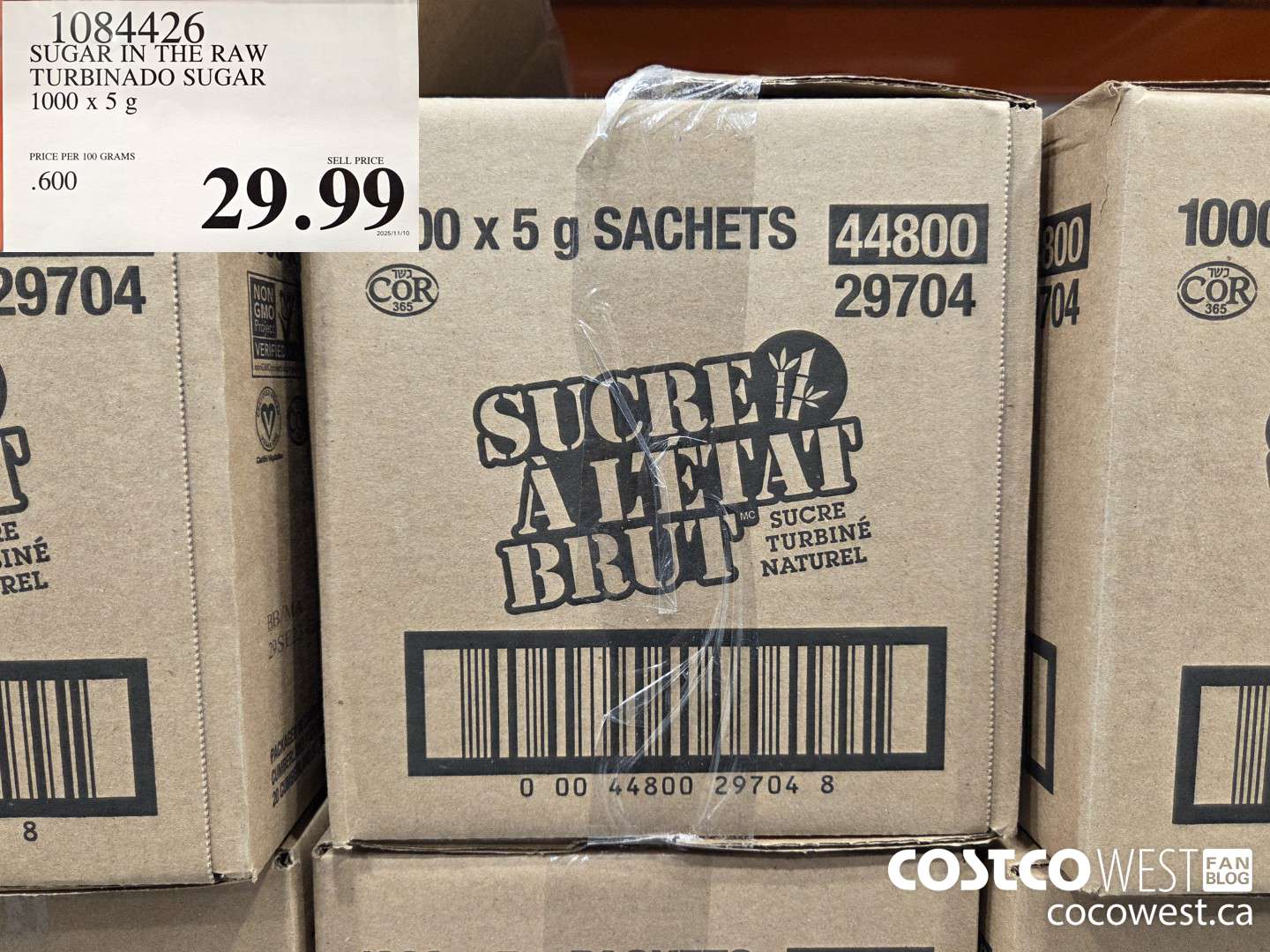 1084426 SUGAR IN THE RAW TURBINADO SUGAR 1000 x 5 g $29.99