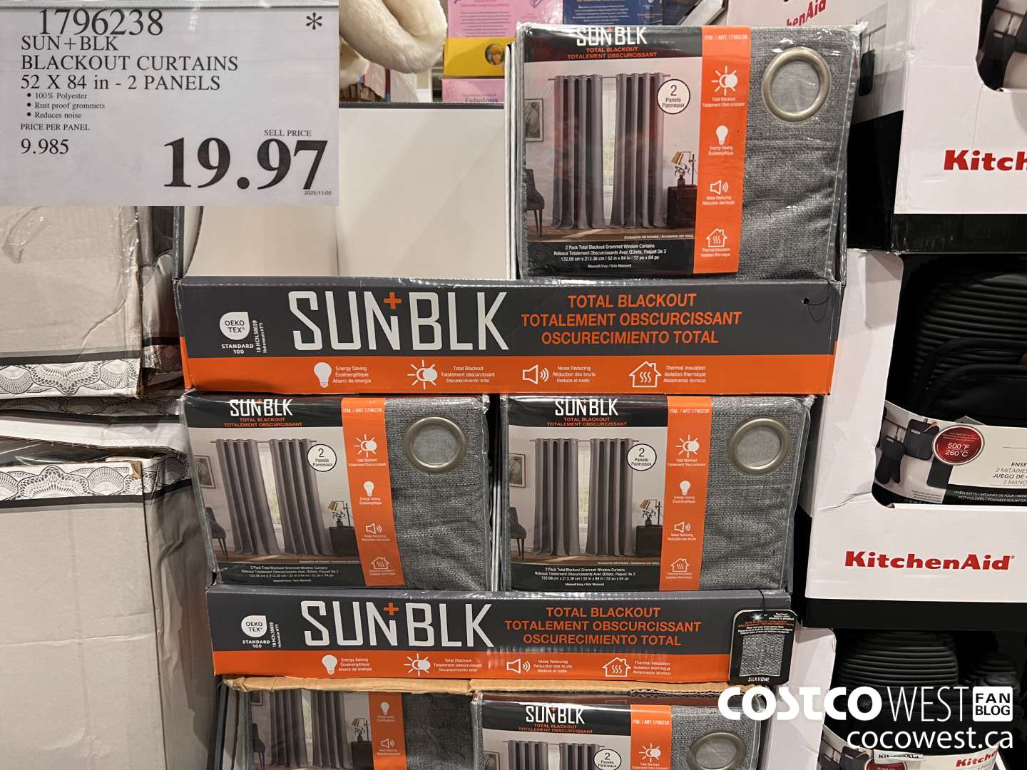 1796238 SUN+BLK BLACKOUT CURTAINS 52 X 84 IN 2 PANELS $19.97