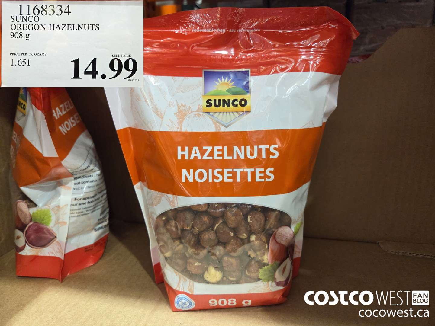1168334 SUNCO OREGON HAZELNUTS 908 g $14.99