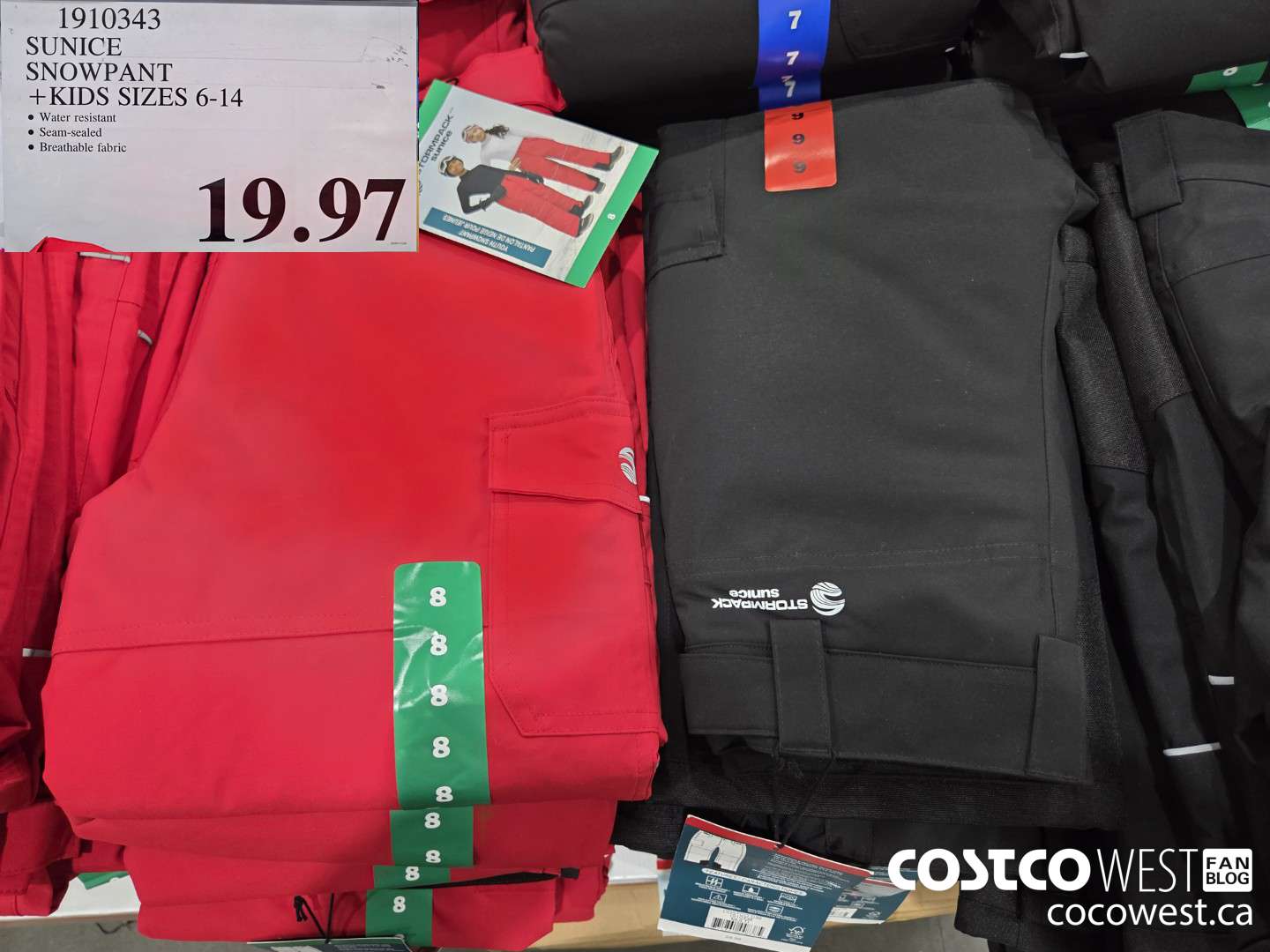 1910343 SUNICE SNOWPANT KIDS SIZES 6-14 $19.97