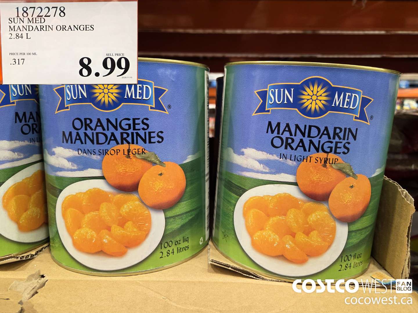 1872278 SUN MED MANDARIN ORANGES 2 84 L $8.99