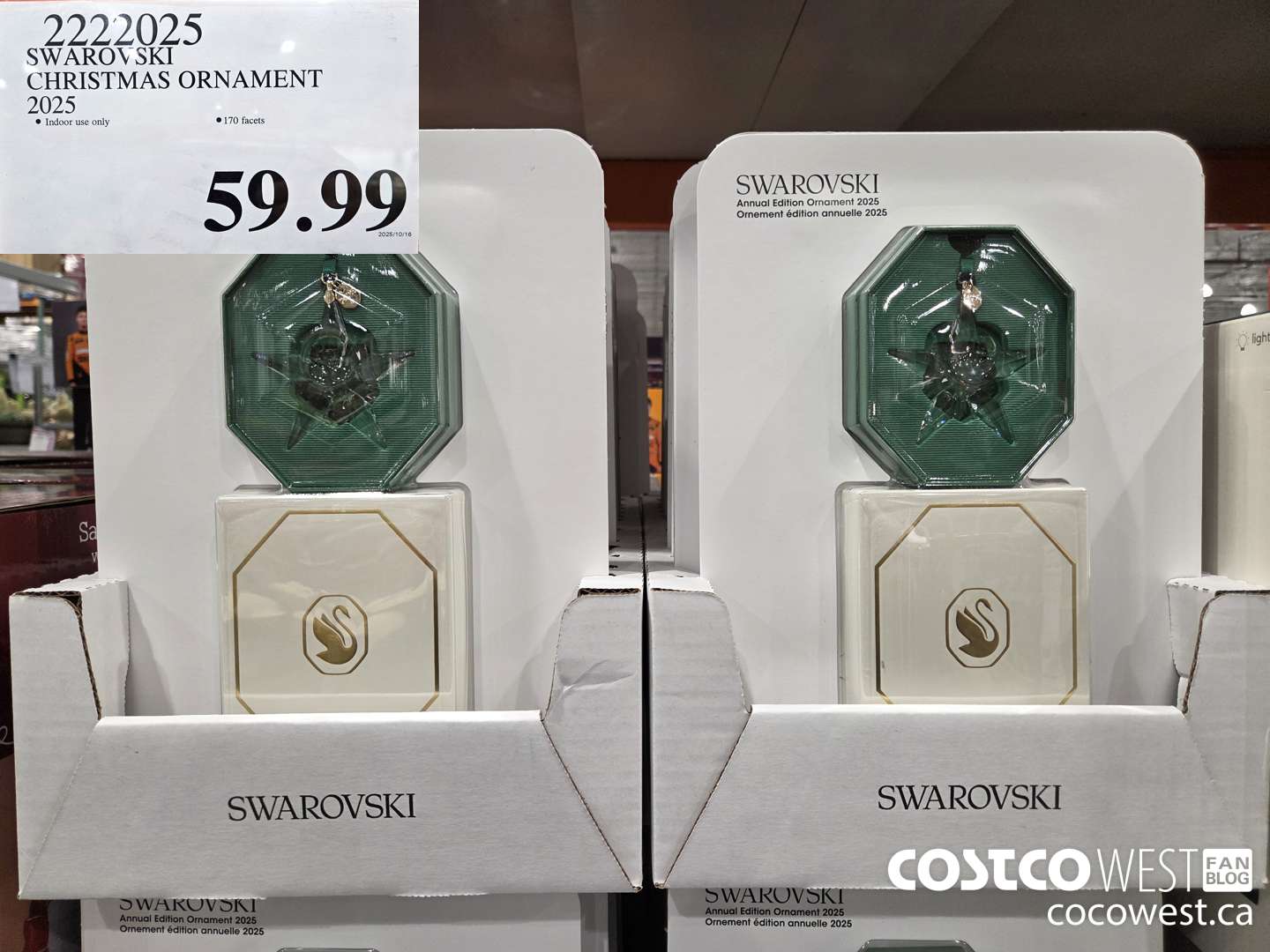 2222025 SWAROVSKI CHRISTMAS ORNAMENT 2025 $59.99