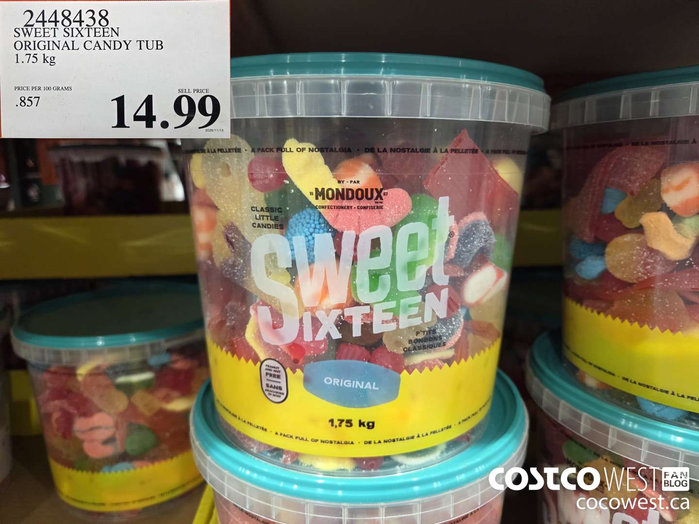 2448438 SWEET SIXTEEN ORIGINAL CANDY TUB 1.75 kg $14.99