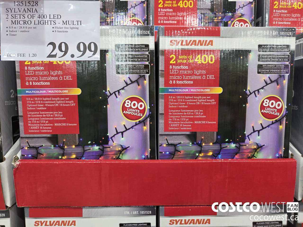 1851528 SYLVANIA 2 SETS OF 400 LED MICRO LIGHTS MULTI $29.99