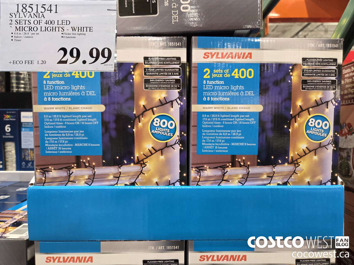 1851541 SYLVANIA 2 SETS OF 400 LED MICRO LIGHTS WHITE $29.99