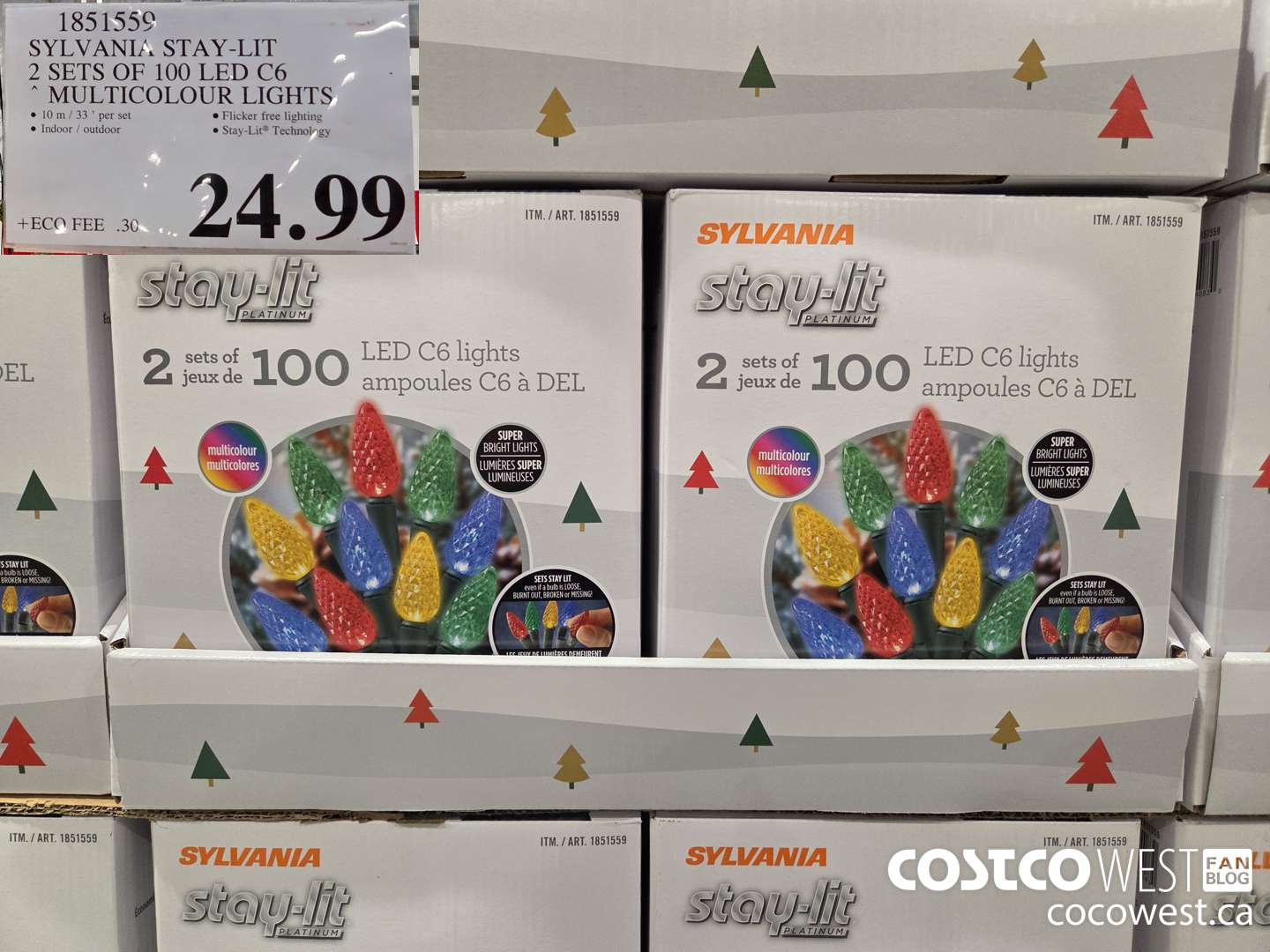 1851559 SYLVANIA STAY-LIT 2 SETS OF 100 LED C6 MULTICOLOUR LIGHTS $24.99