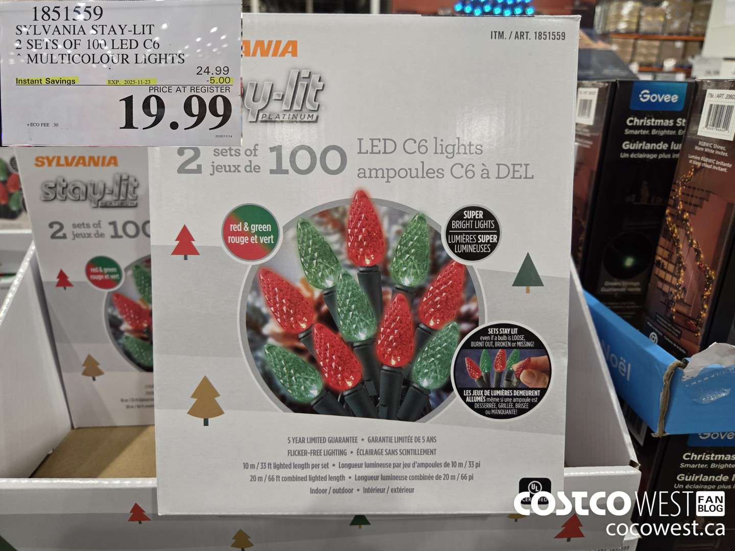 1851559 SYLVANIA STAY-LIT 2 SETS OF 100 LED C6 MULTICOLOUR LIGHTS ($5.00 INSTANT SAVINGS EXPIRES ON 2025-11-23) $19.99