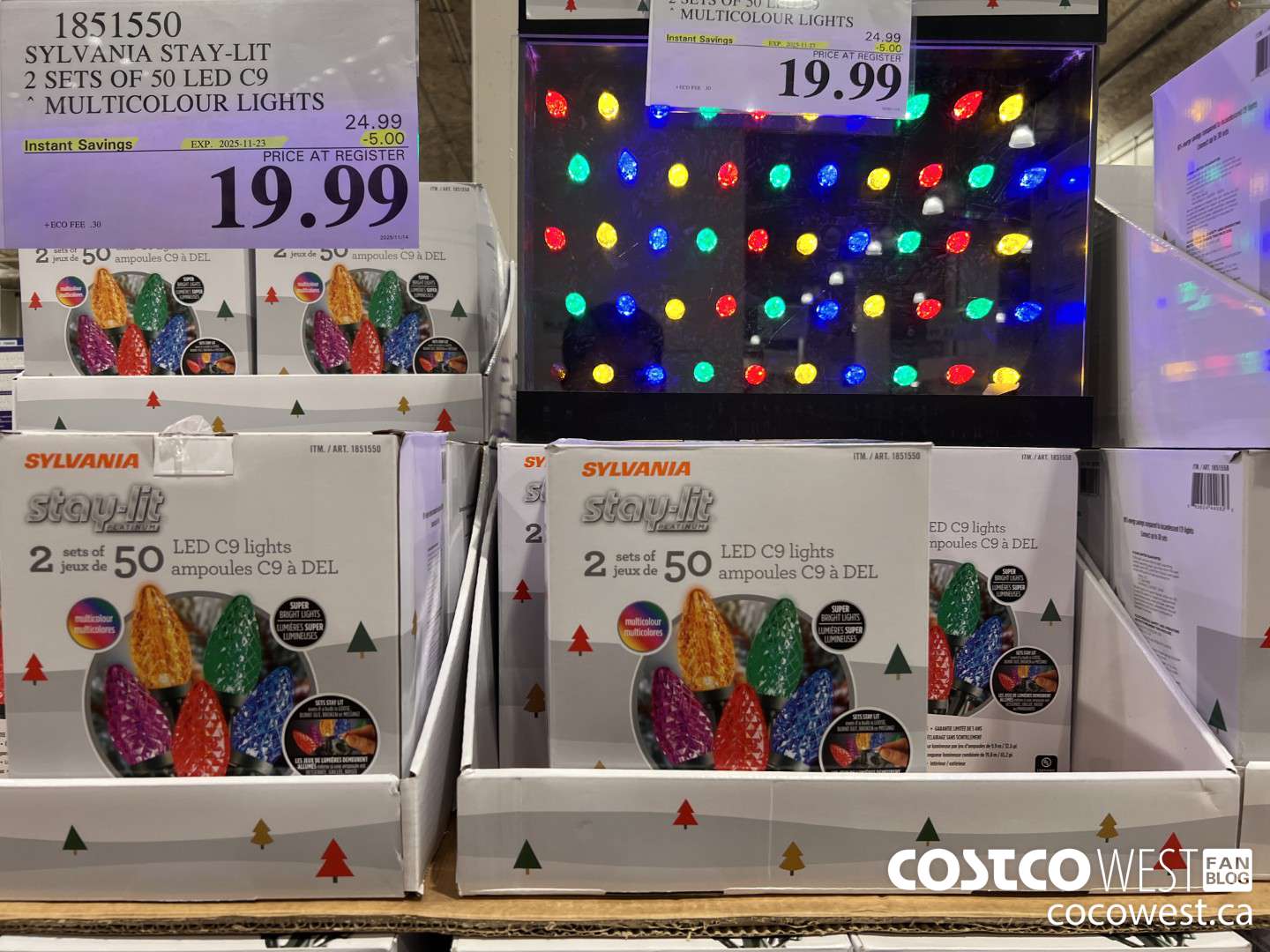 1851550 SYLVANIA STAY-LIT 2 SETS OF 50 LED C9 MULTICOLOUR LIGHTS ($5.00 INSTANT SAVINGS EXPIRES ON 2025-11-23) $19.99