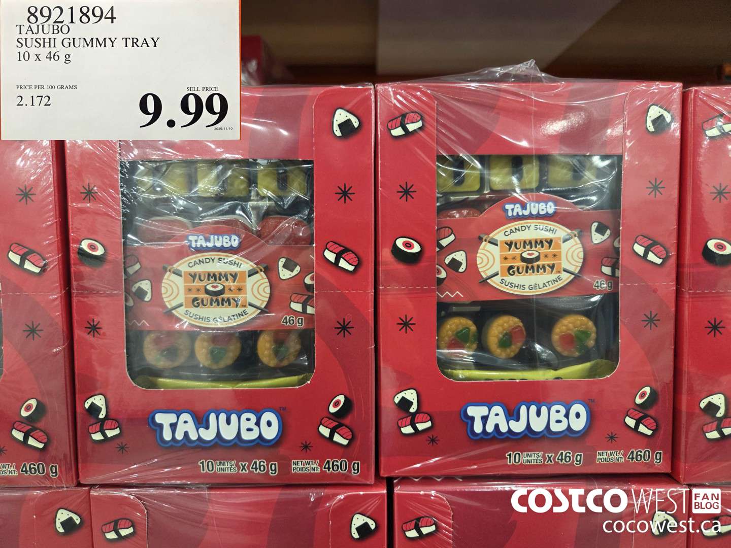 8921894 TAJUBO SUSHI GUMMY TRAY 10 x 46 g $9.99