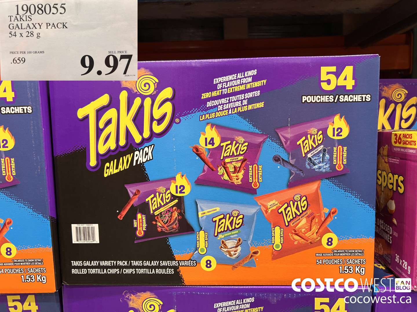 1908055 TAKI'S GALAXY PACK 54 X 28G $9.97