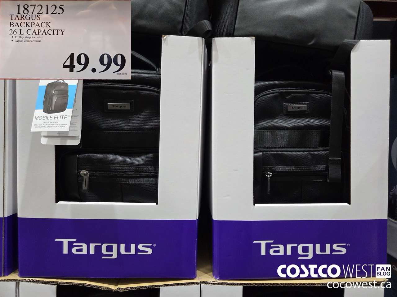 1872125 TARGUS BACKPACK 26L CAPACITY $49.99