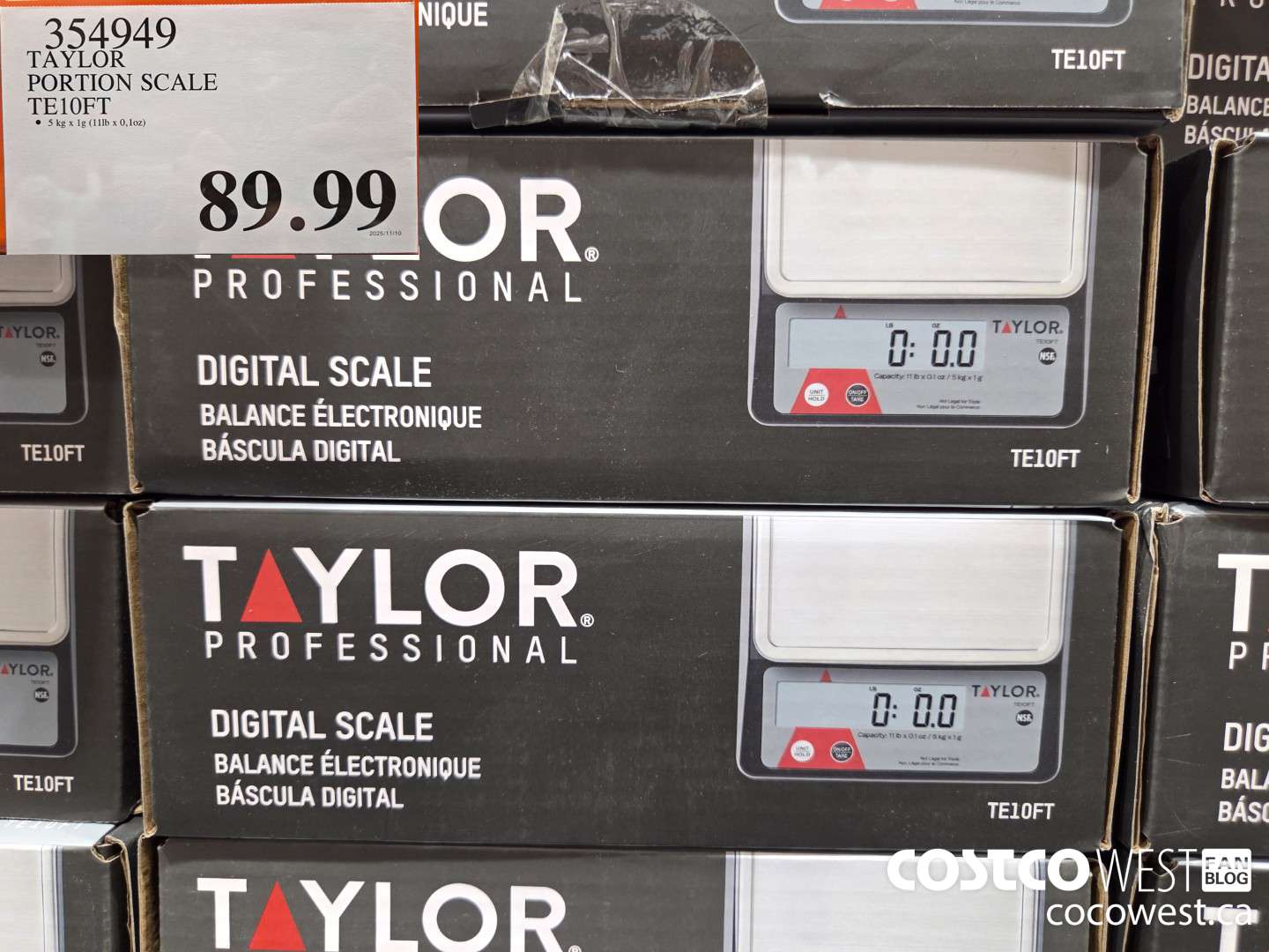 354949 TAYLOR PORTION SCALE TE10FT $89.99