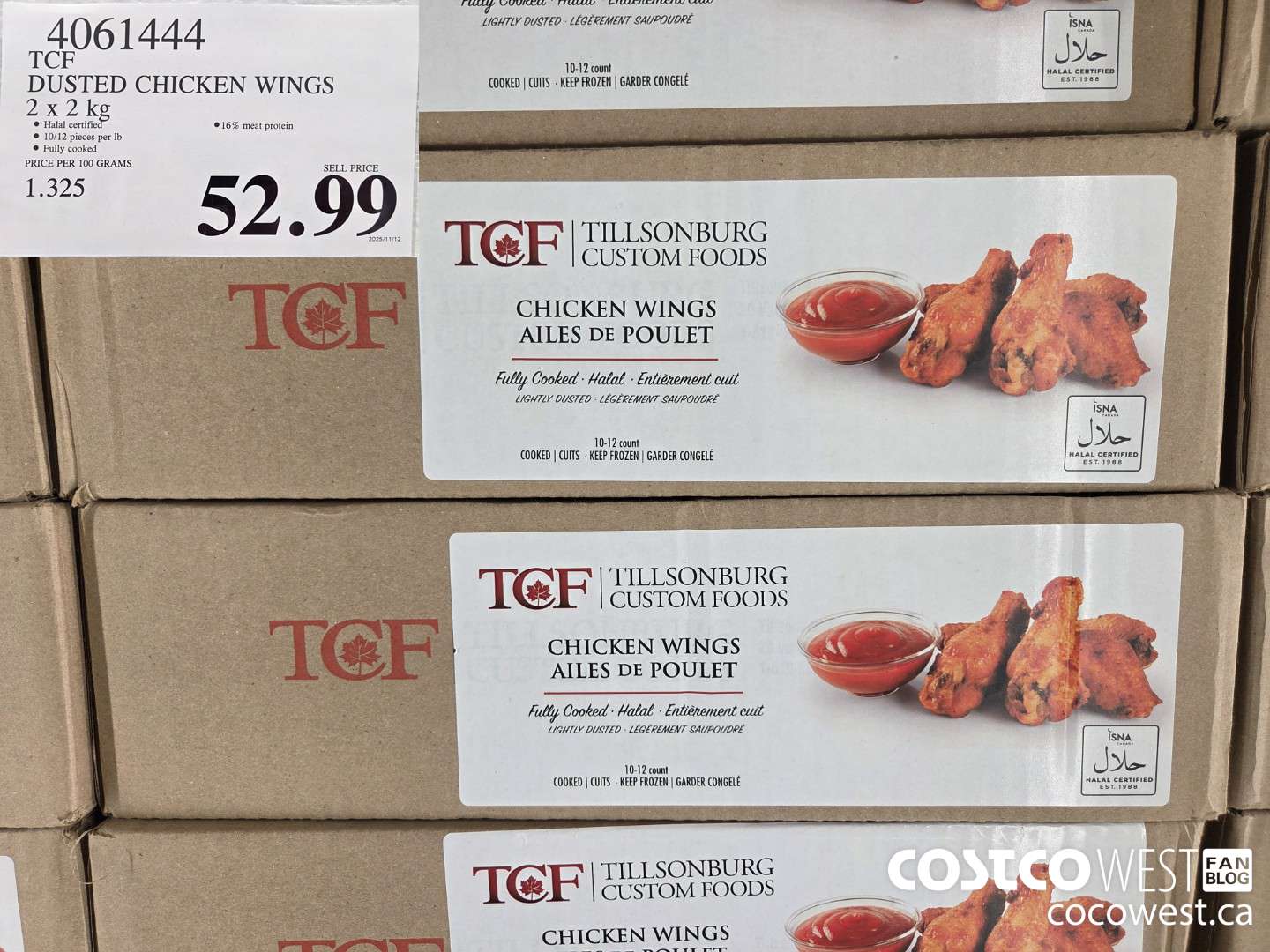 4061444 TCE DUSTED CHICKEN WINGS 2 x 2 kg $52.99