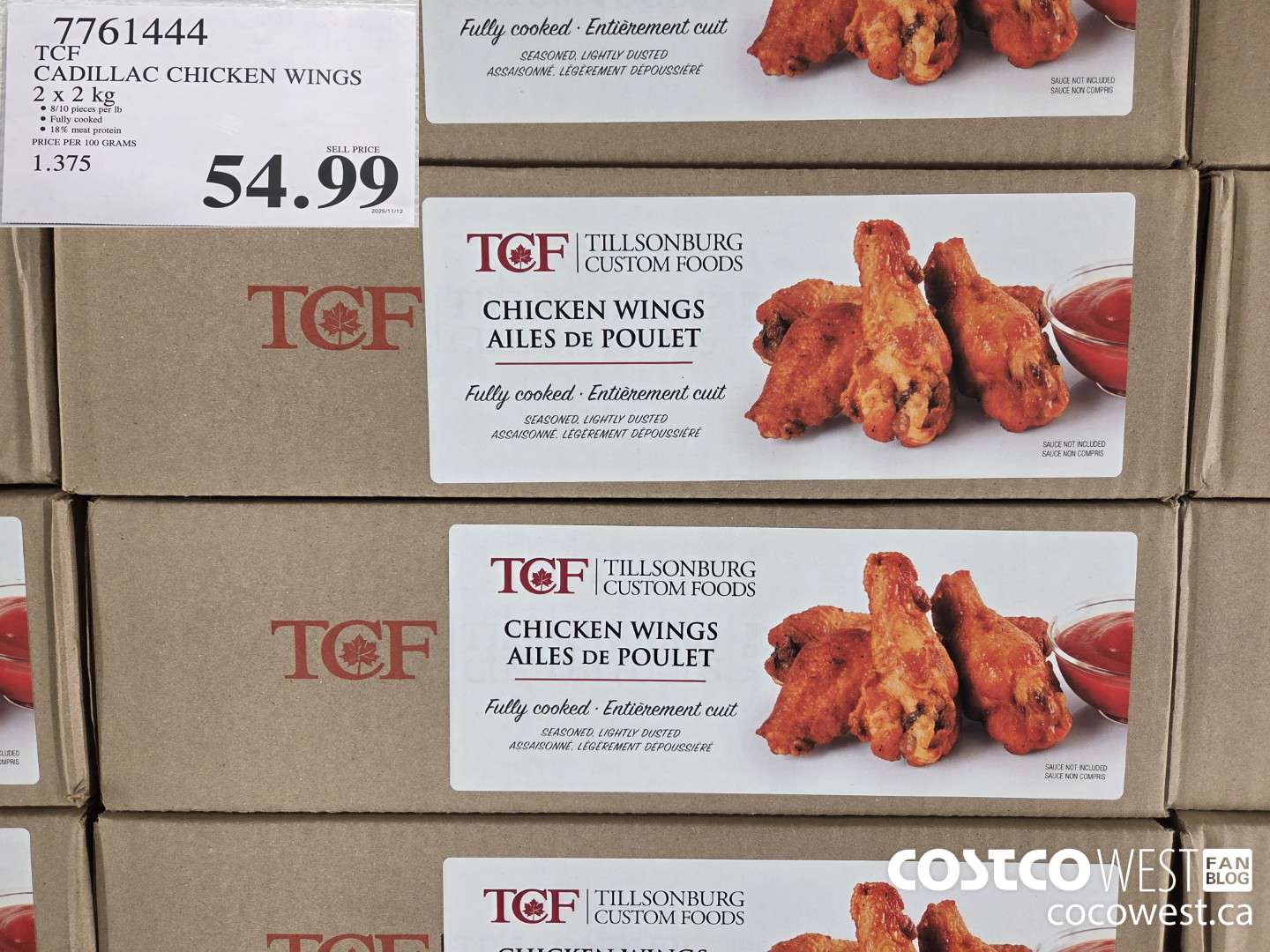 7761444 TCR CADILLAC CHICKEN WINGS 2 x 2 kg $54.99