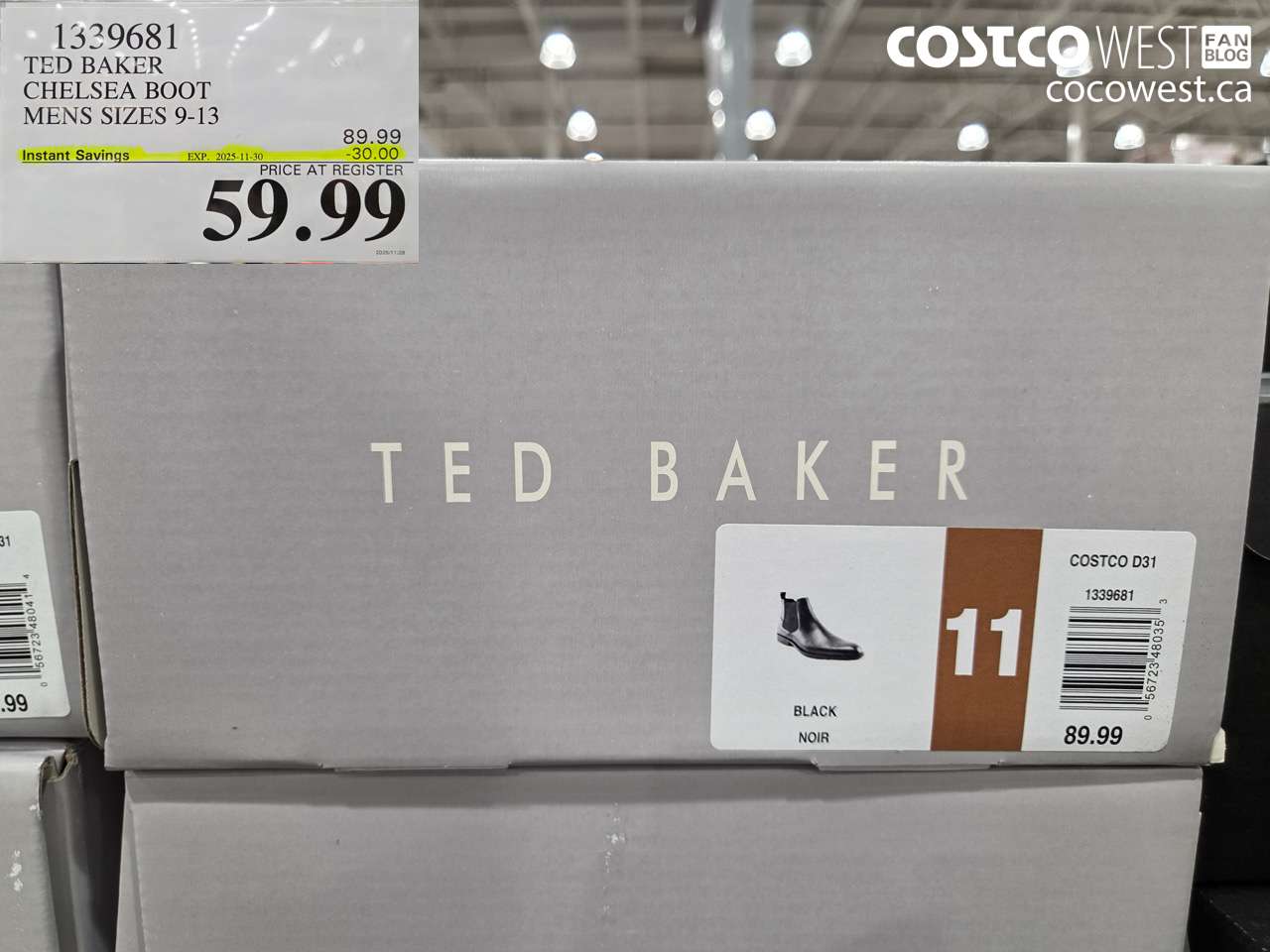 1339681 TED BAKER CHELSEA BOOT MENS SIZES 8-13  ($30.00 INSTANT SAVINGS EXPIRES ON 2025-11-30) $59.99