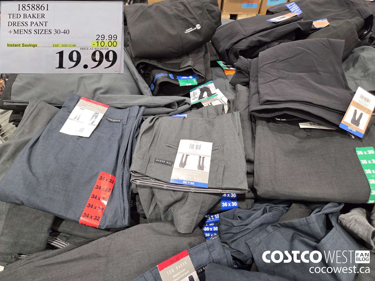 1858861 TED BAKER DRESS PANT MENS SIZES 30-40 ($10.00 INSTANT SAVINGS EXPIRES ON 2025-11-09) $19.99