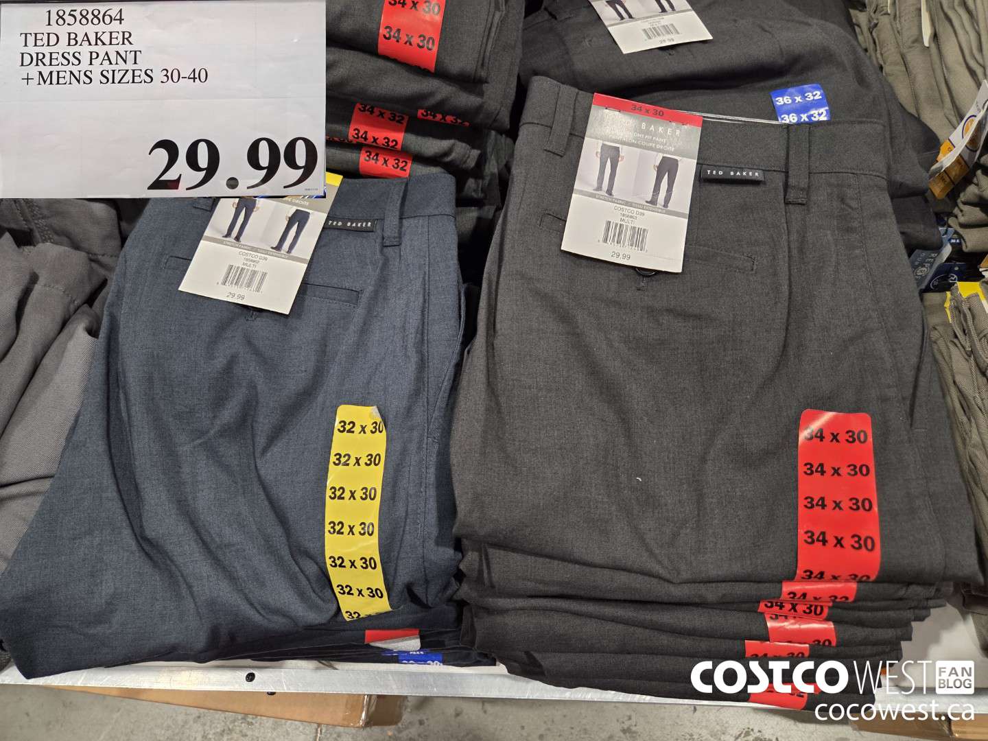 1858864 TED BAKER DRESS PANT MENS SIZES 30-40 $29.99