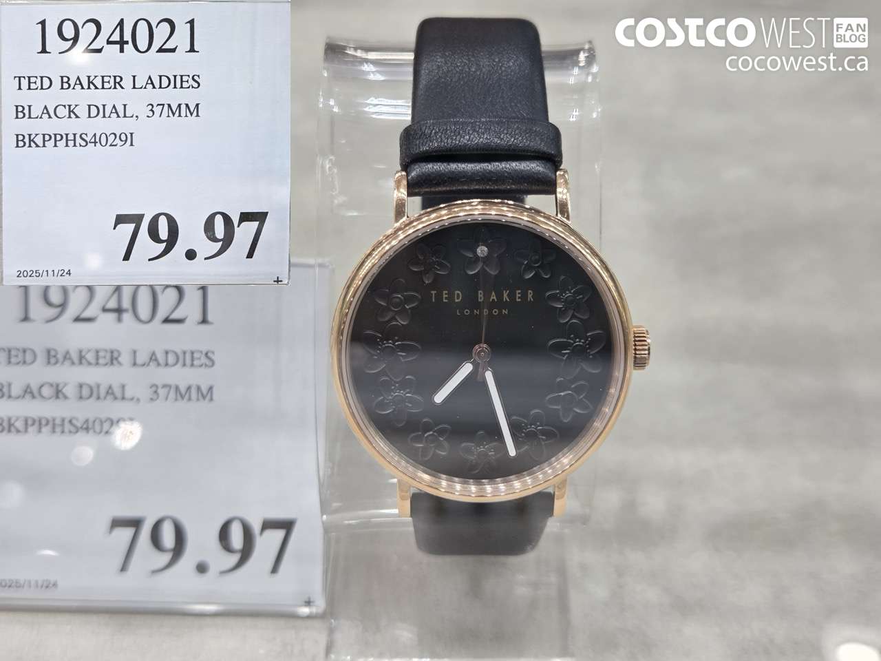 1924021 TED BAKER LADIES BLACK DIAL, 37MM BKPPHS40291 $79.97