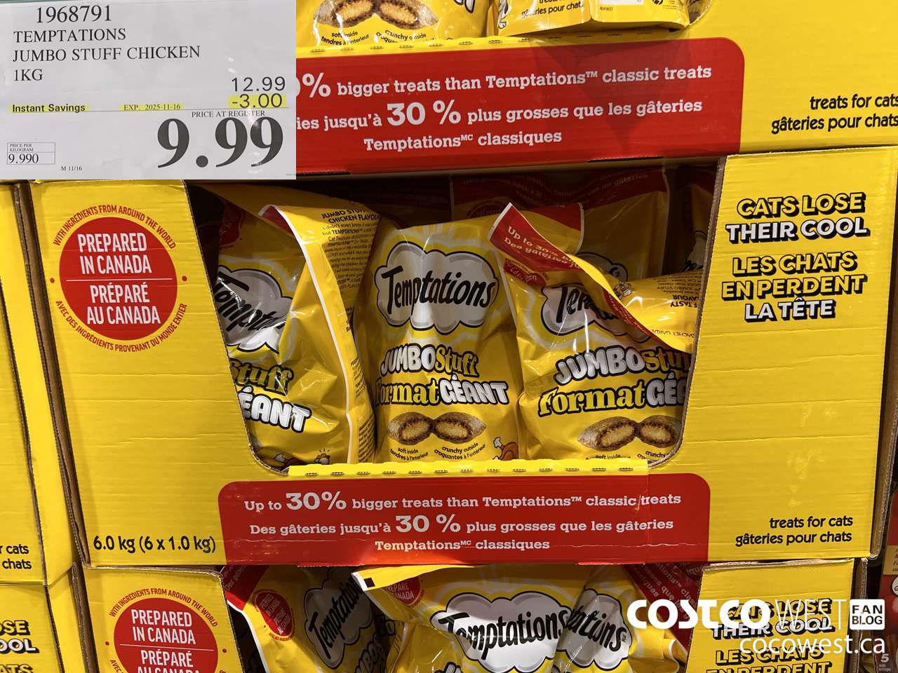 1968791 TEMPTATIONS JUMBO STUFF CHICKEN 1KG ($3.00 INSTANT SAVINGS EXPIRES ON 2025-11-16) $9.99