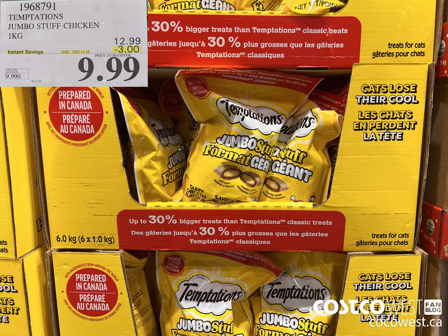 1968791 TEMPTATIONS JUMBO STUFF CHICKEN 1KG ($3.00 INSTANT SAVINGS EXPIRES ON 2025-11-16) $9.99