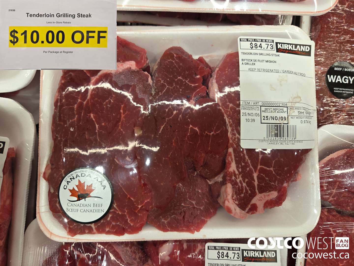21836 TENDERLOIN GRILLING STEAK ($10.00 INSTANT SAVINGS)