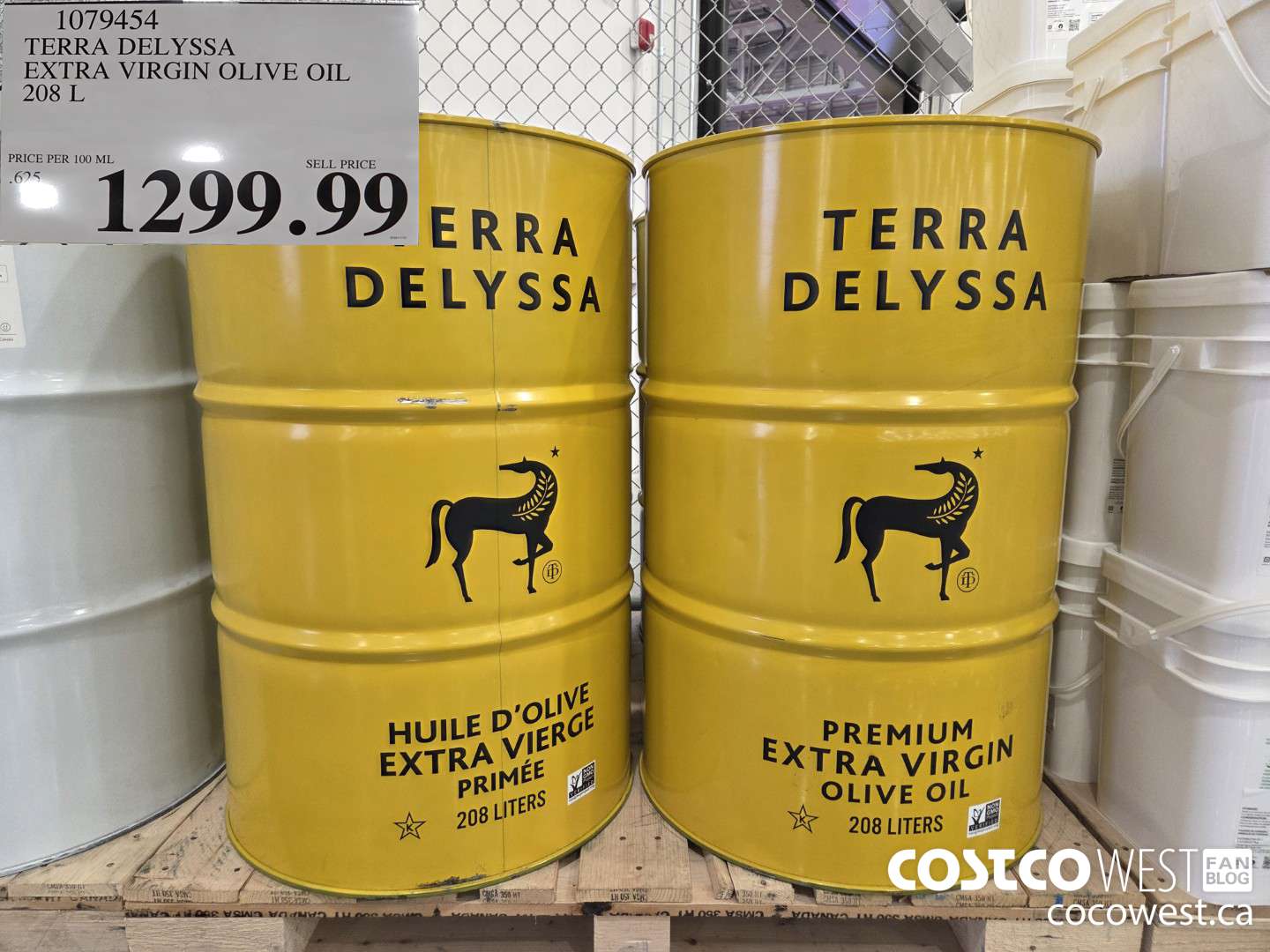 1079454 TERRA DELYSSA EXTRA VIRGIN OLIVE OIL 208 L $1299.99