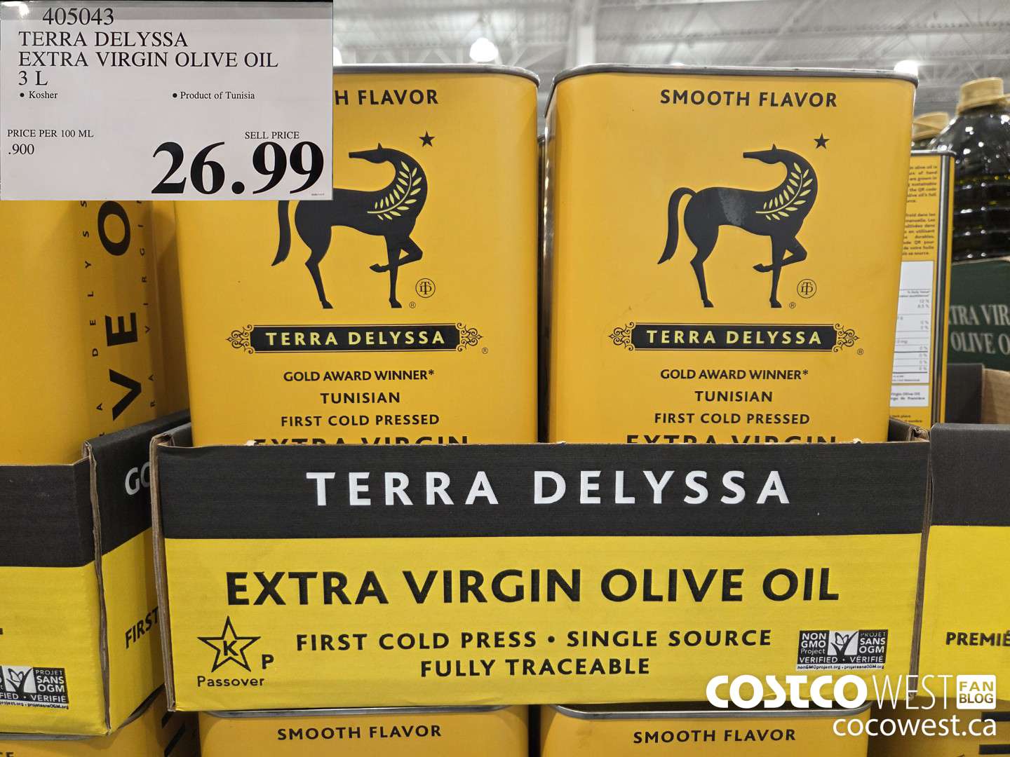 405043 TERRA DELYSSA EXTRA VIRGIN OLIVE OIL 3 L $26.99