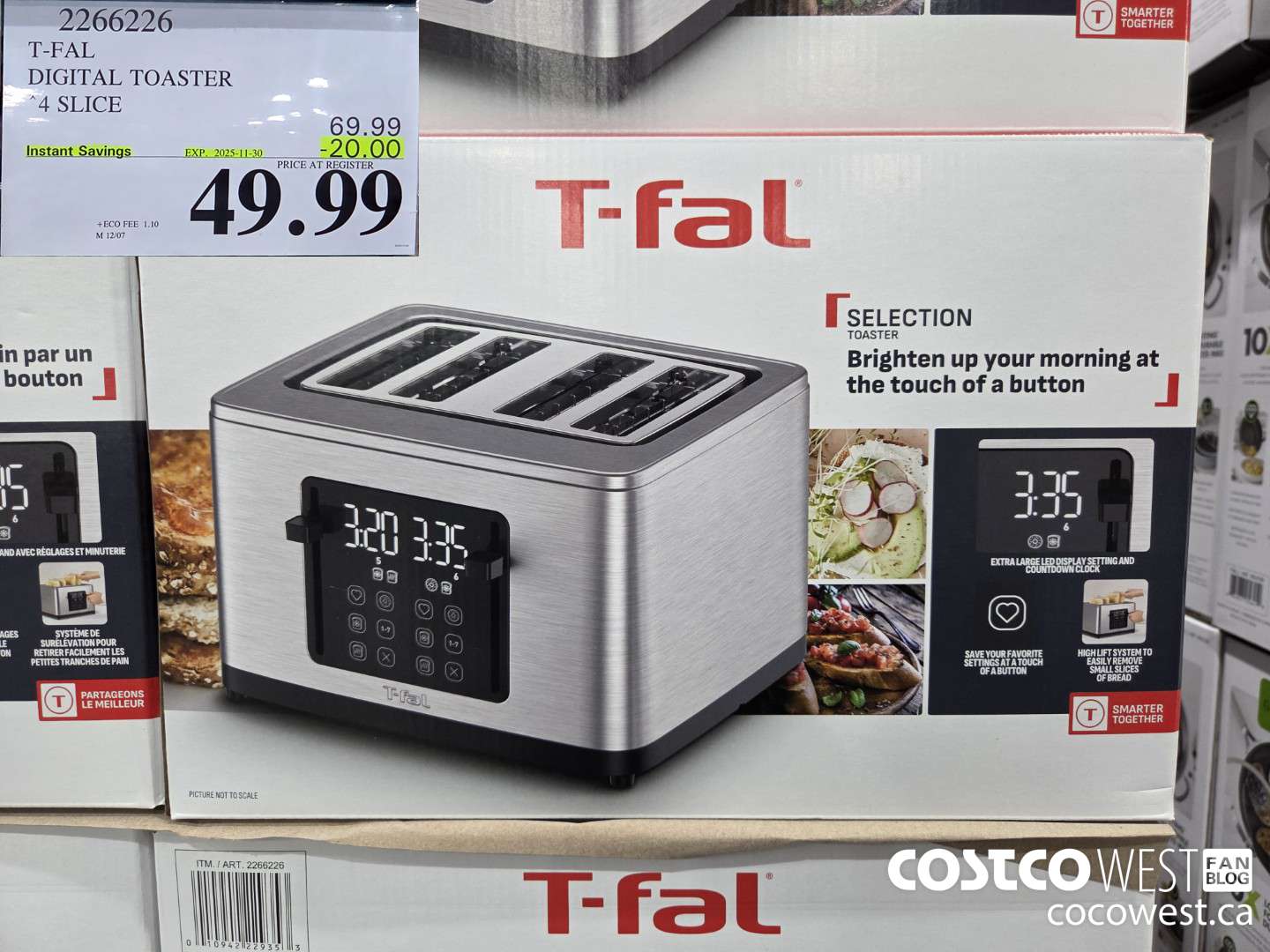 2266226 T-FAL TOASTER 4 SLICE ($20.00 INSTANT SAVINGS EXPIRES ON 2025-11-30) $49.99